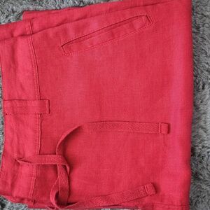 Autograph Mini Linen Cargo Pencil Skirt Red 12